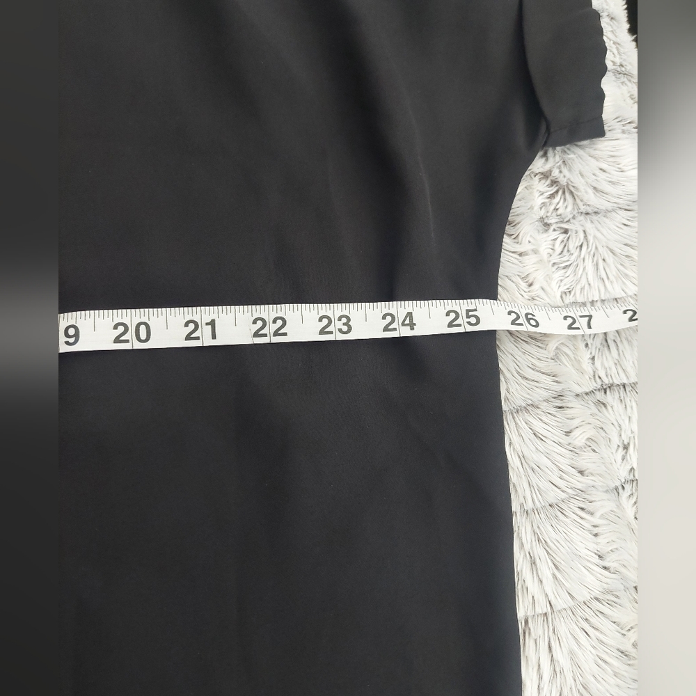 EUC Black Ashley Stewart v-neck short‎ sleeve blouse size 14/16 - Picture 4 of 8